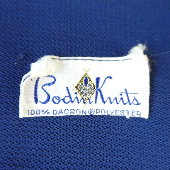 Vintage Bodin Knits Top Vest Queen Ann Neckline Gold Crest Buttons Double Knit M - Picture 8 of 8